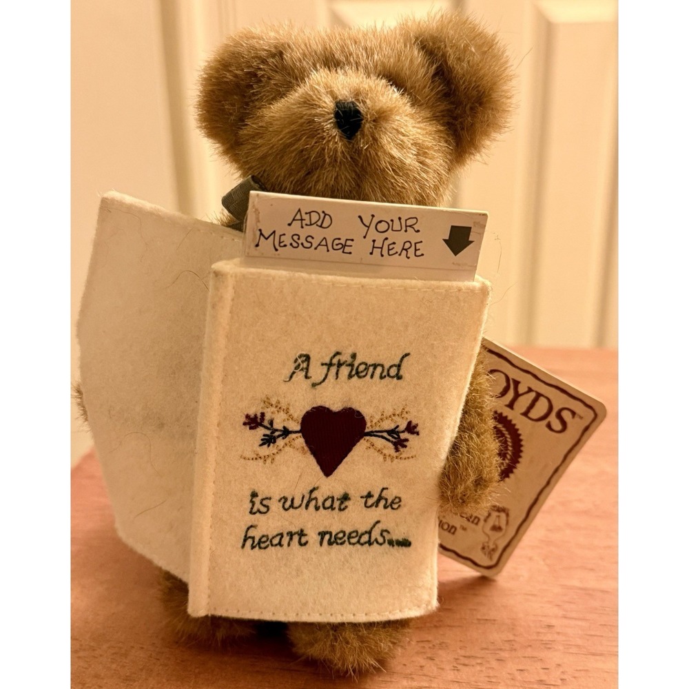 Boyd's Bears Plush "A Friend Is What The Heart Needs" Jodie Vintage 6"